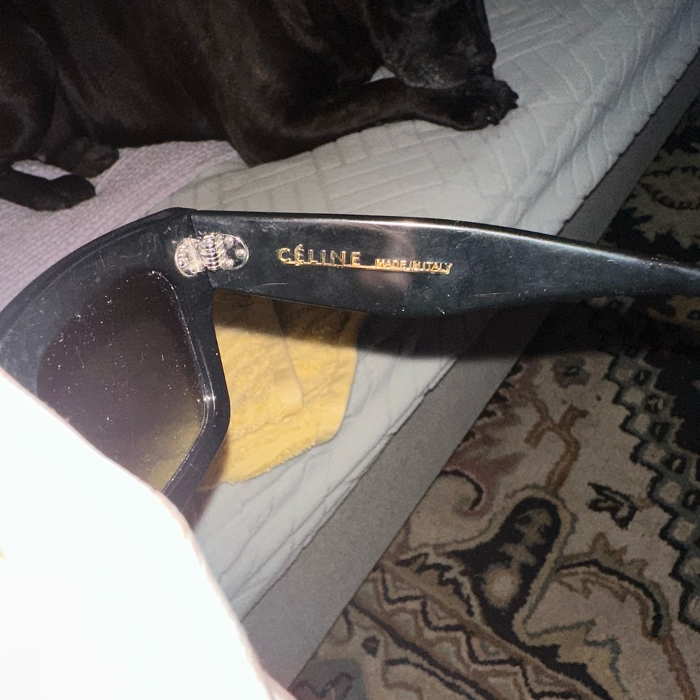 Celine Black Slim Rectangular Sunglasses - image 6